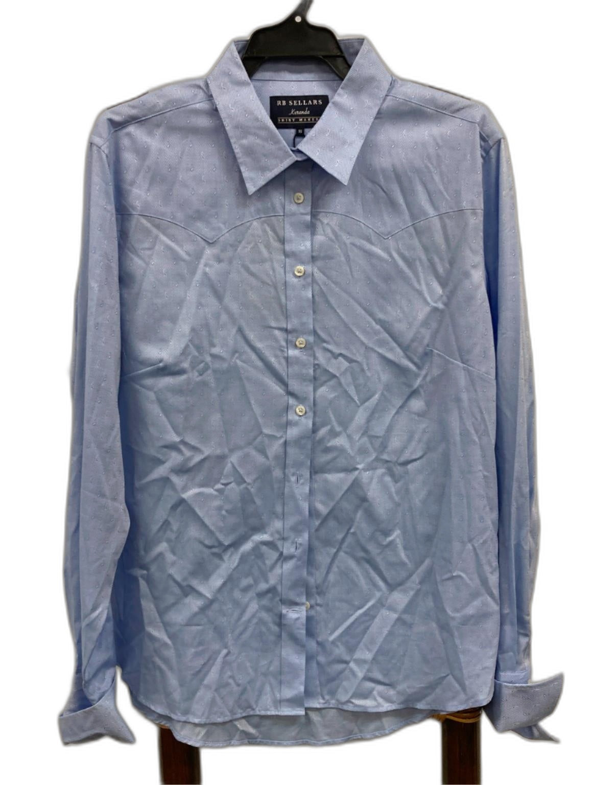 Rb Sellers Jacquard Western Shirt Slim Fit Powder Blue Ladies Sz 16 Rp$79.95 NEW