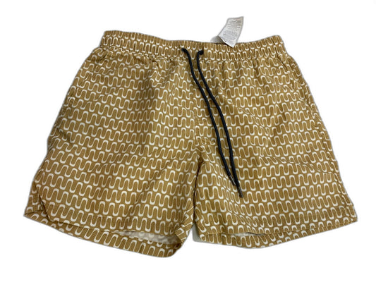 Cotton On Kahuna Shorts Mustard Wave Elastic & Tie Up Mens Size M NEW