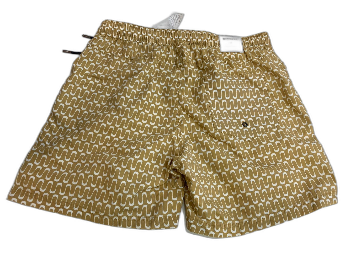 Cotton On Kahuna Shorts Mustard Wave Elastic & Tie Up Mens Size M NEW