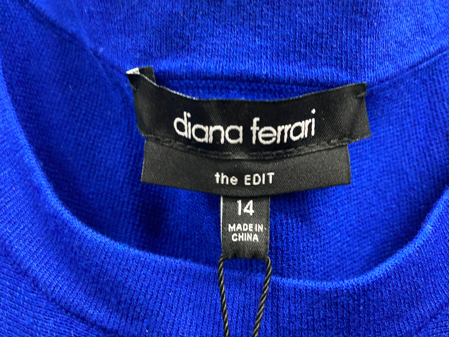 Diana Ferrari Selma Soft Peplum Knit Cobalt Blue Tank Ladies Sz 14 NEW