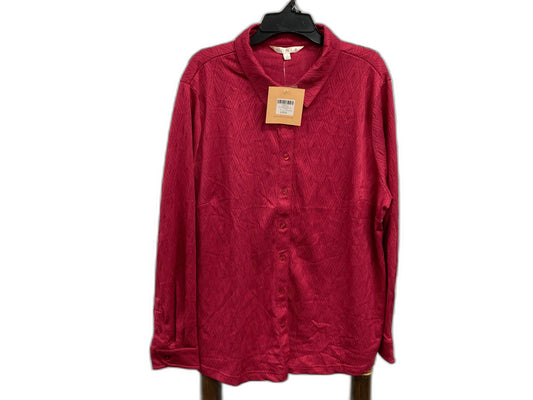 Noni B Knit Textured Shirt Sangria Magenta Noniknitsh Ladies Sz 16 $89.99 NEW