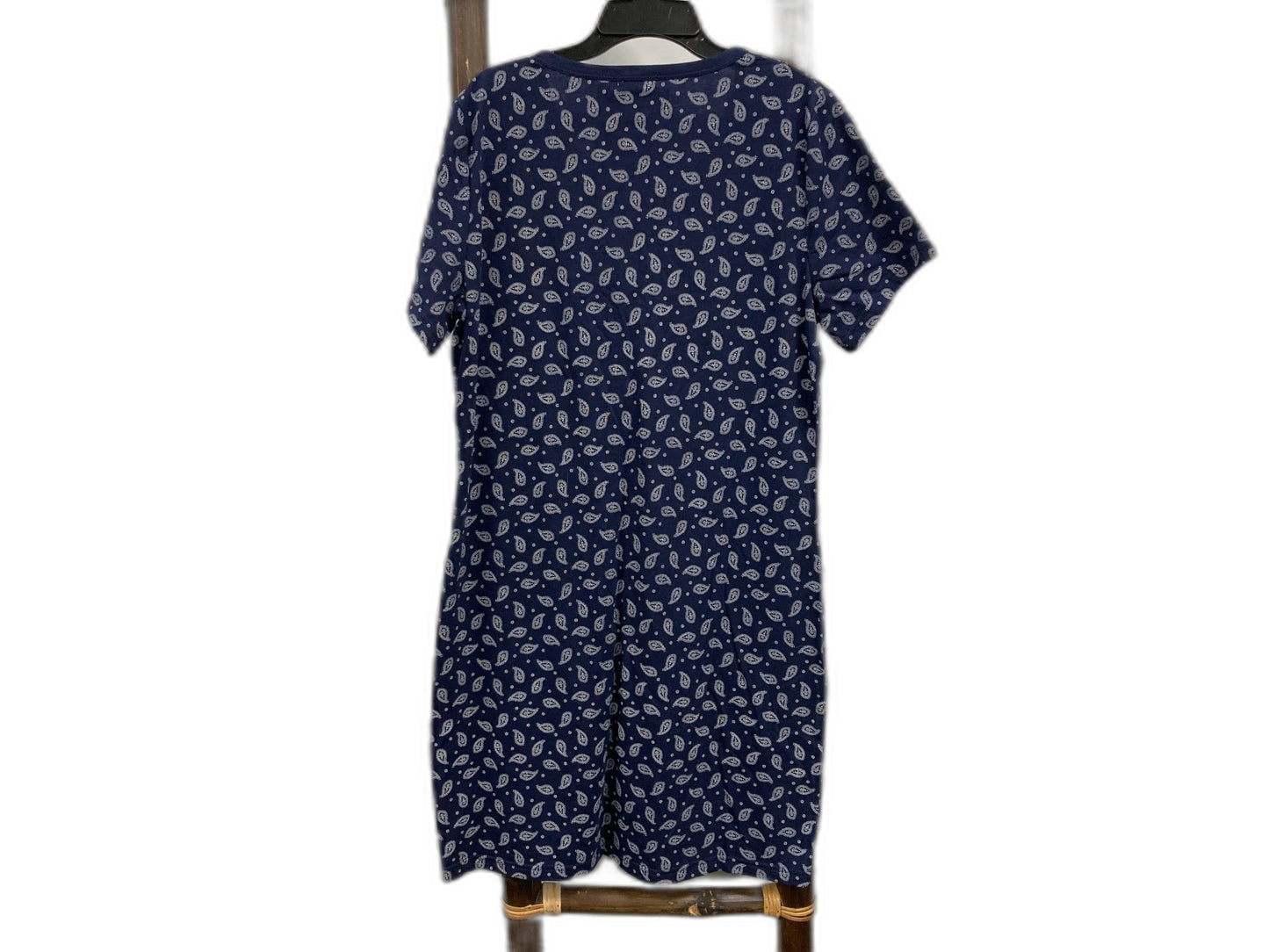 Soho Fasion S/Sleeve Nightshirt Paisley On Navy Button Ladies Sz S NEW