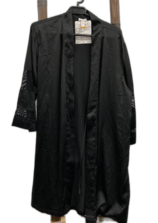 Chloe & Lola Poly-Satin Kimono Wrap No-Belt Black Ladies S NEW