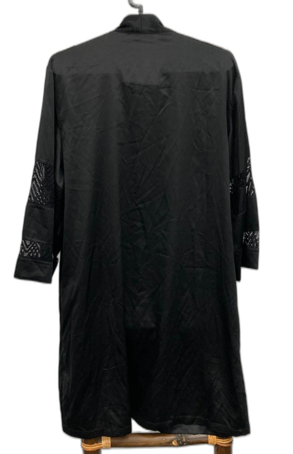 Chloe & Lola Poly-Satin Kimono Wrap No-Belt Black Ladies S NEW