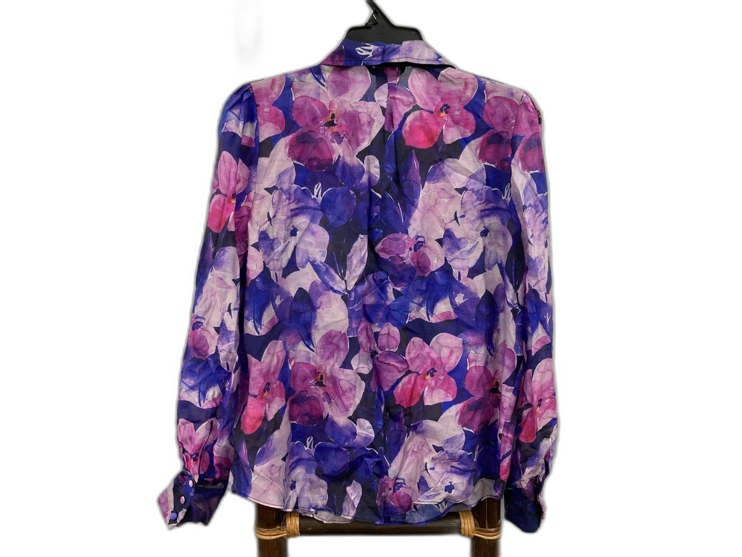 Portmans Lyocell L/Sleeve Light Shirt Purple Floral Ladies Sz 10 NEW