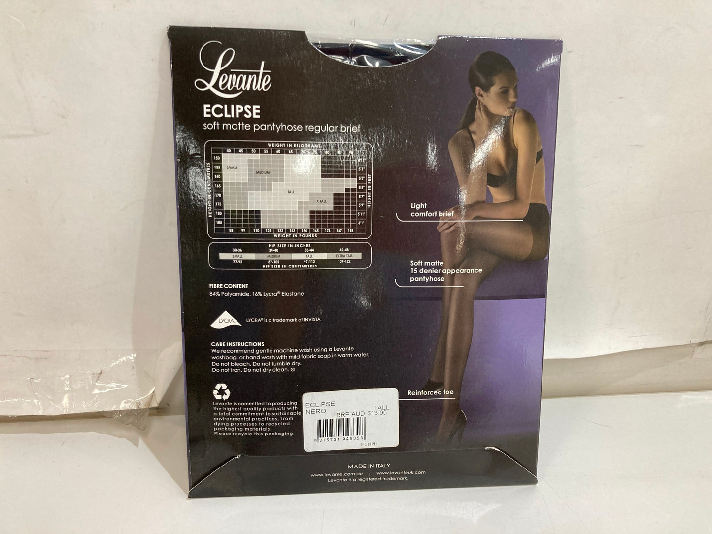 Levante 2-Andriena Tights & 1-Eclipse Matte Pantyhose Ladies Sz Talls NEW