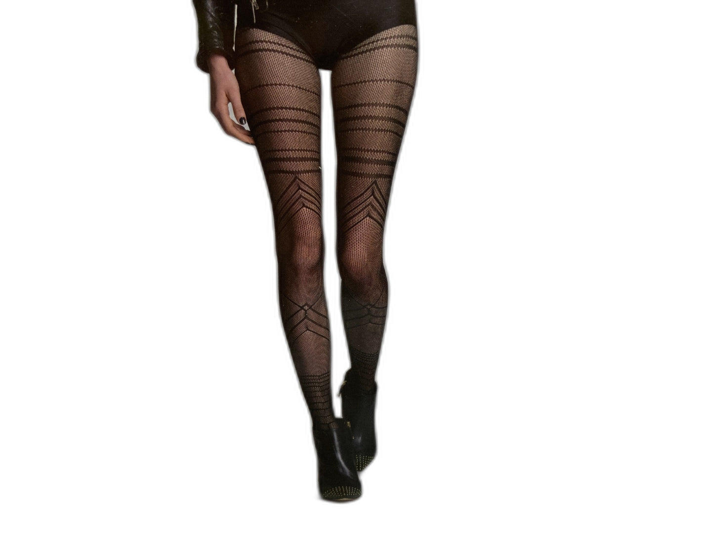 Jonathan Aston Herringbone Boho Tights & Edge Net Tights Blk Sz B/C Rp$35 NEW