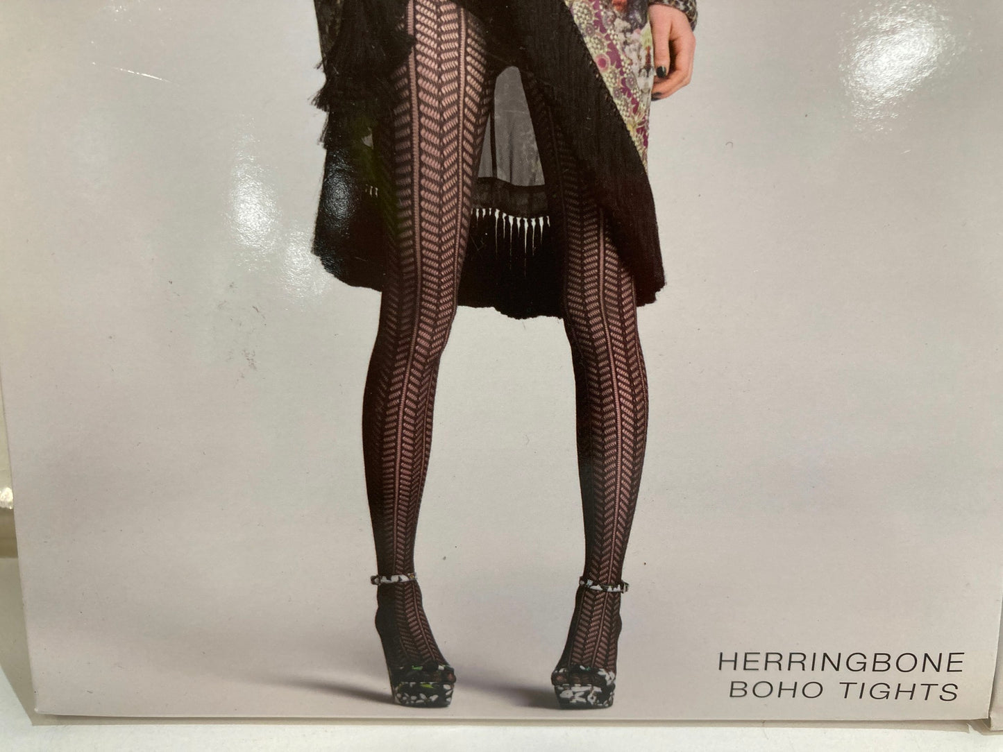 Jonathan Aston Herringbone Boho Tights & Edge Net Tights Blk Sz B/C Rp$35 NEW