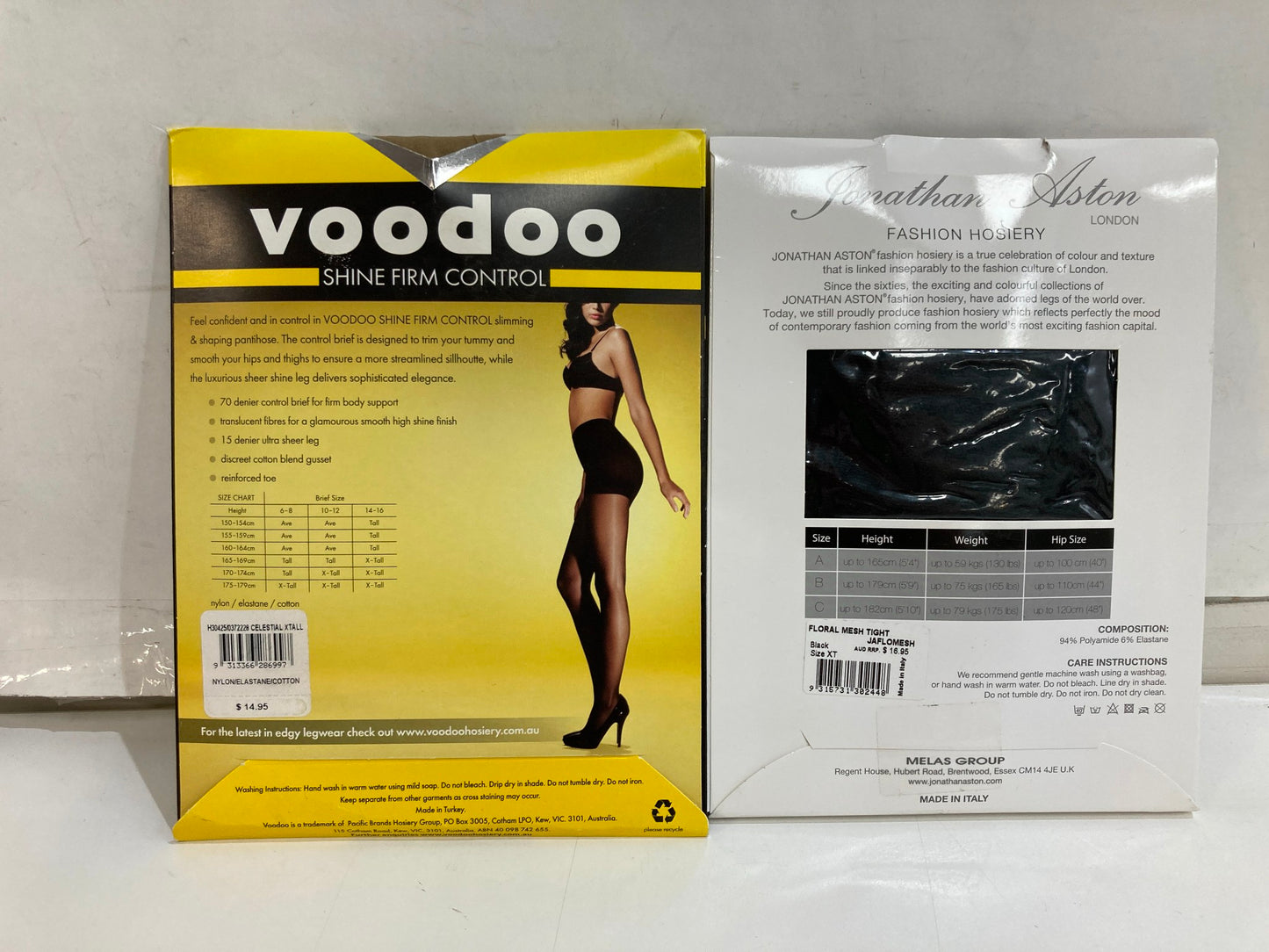 Voodoo Firm Control /Jonathan Aston Floral Mesh Tights Ladies Sz Extal Rp$30 NEW