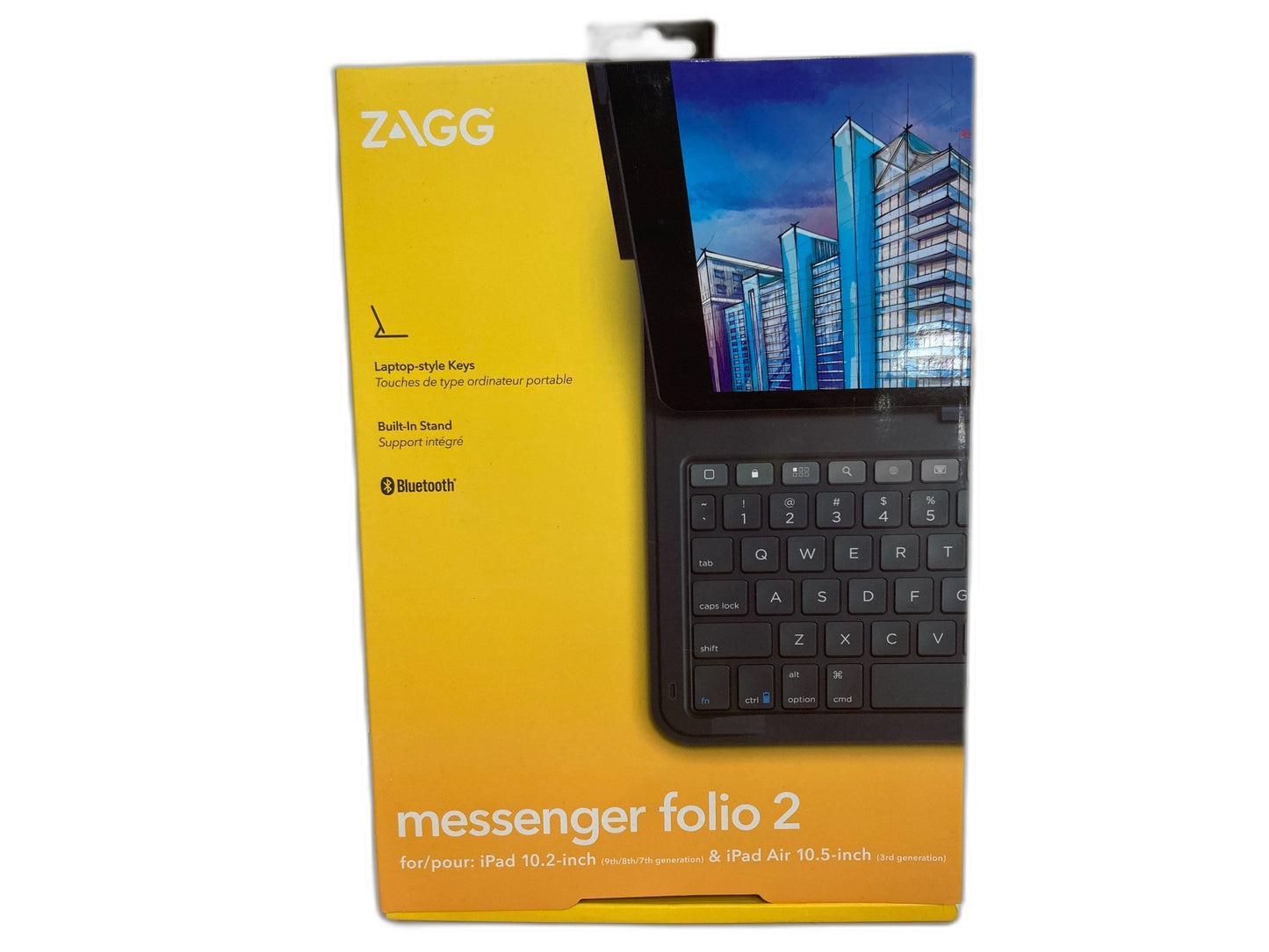 Zagg Keyboard Messenger Folio 2 Case For Ipad 10.2" & Ipad Air 10.5" NEW