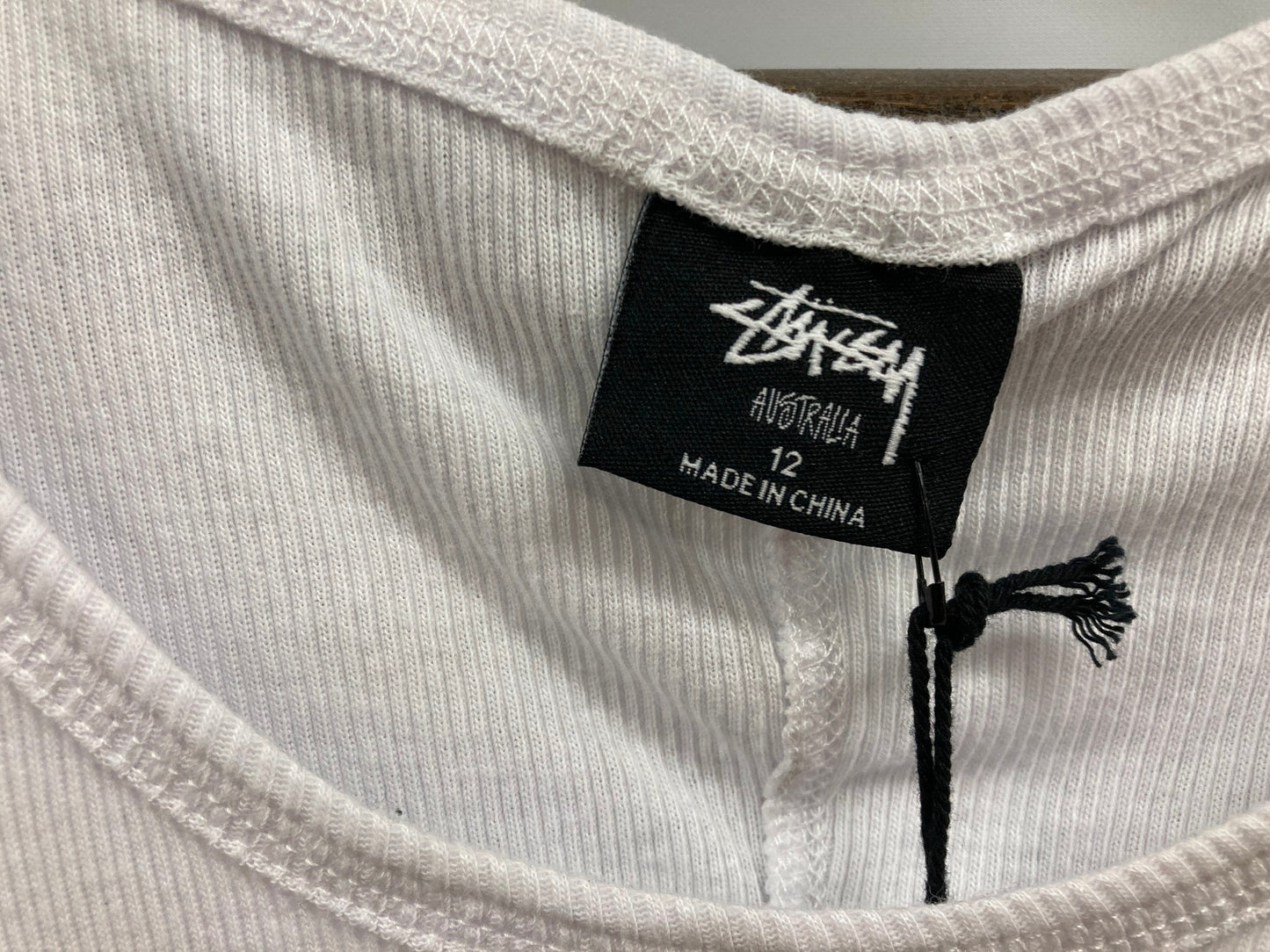 Ex-Display Stussy Graffiti Rib Ss Tee White Ladies Sz 12 NEW