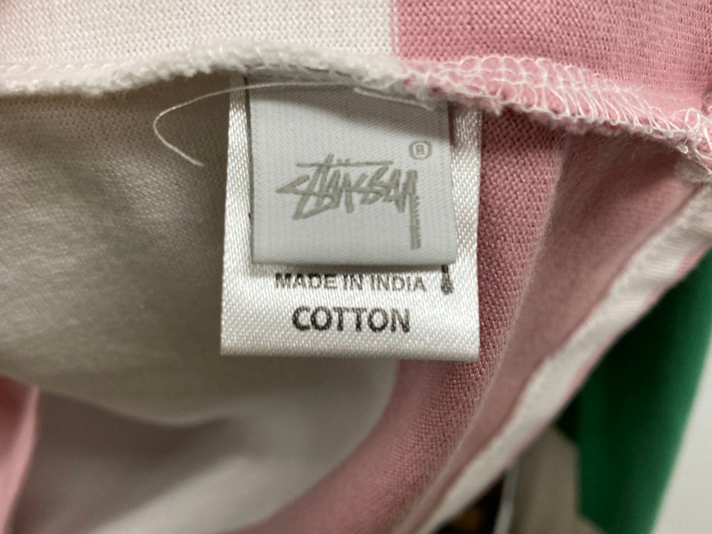 Stussy Kendal Oversized Striped Rugby Top Pink/Green Ladies Sz 6 NEW