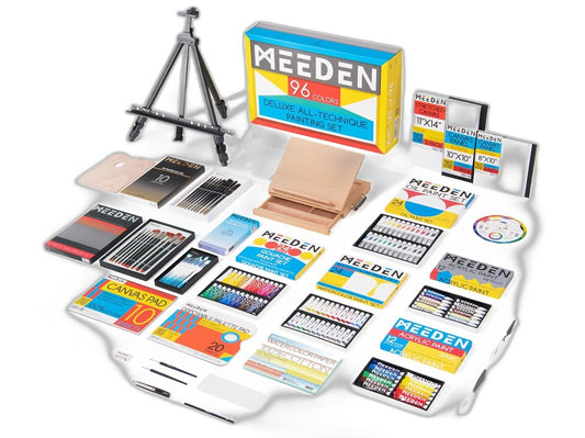 Meeden 151 Pce Painting Set With Tabletop & Field Easel Art Supplies Deluxe Kit