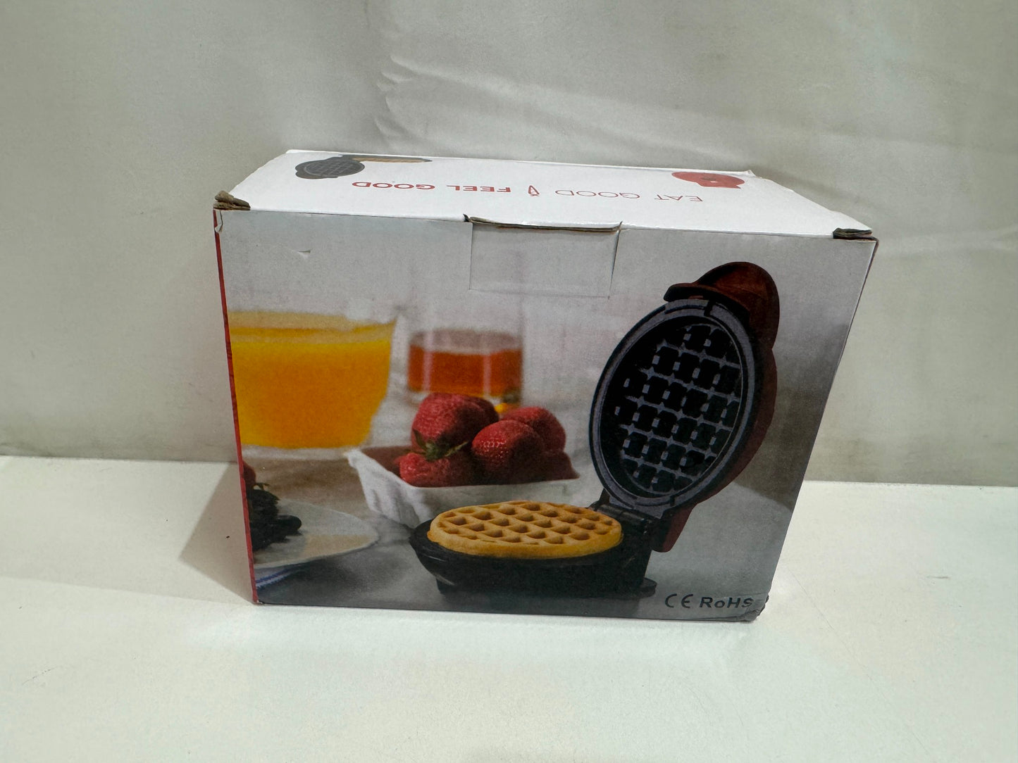 Red Mini Waffle Machine Non-Stick W/ Indicator Lights NEW