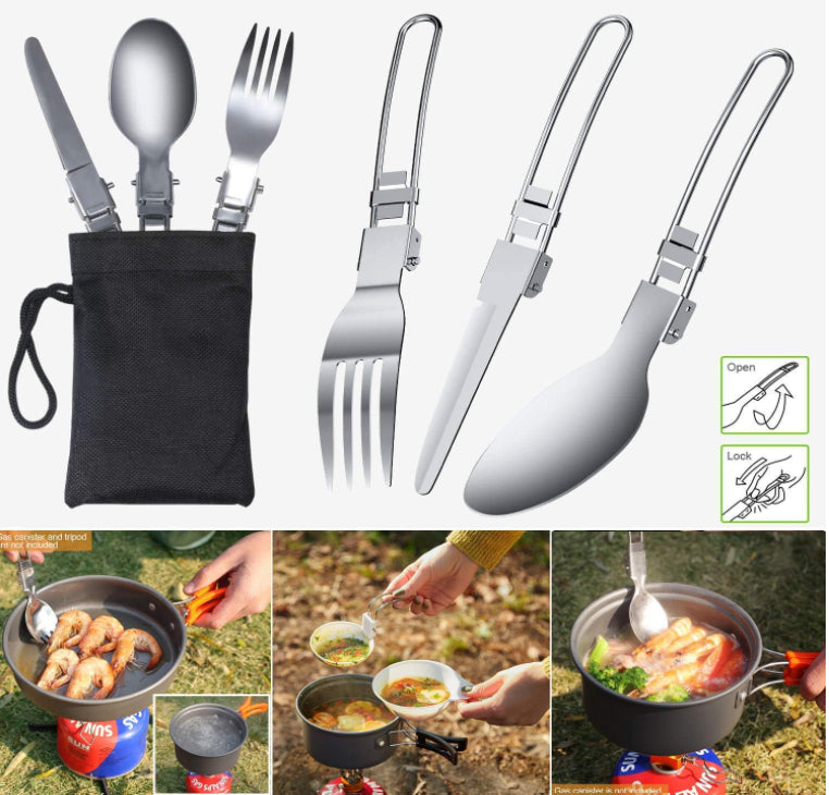 Portable Lightweight Non-Stick 13 Piece Camping Cooking Set W/ Kettle NEW