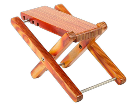 Kvmorze Guitar Folding Bamboo Timber 4-Position Height Foot Stool NEW