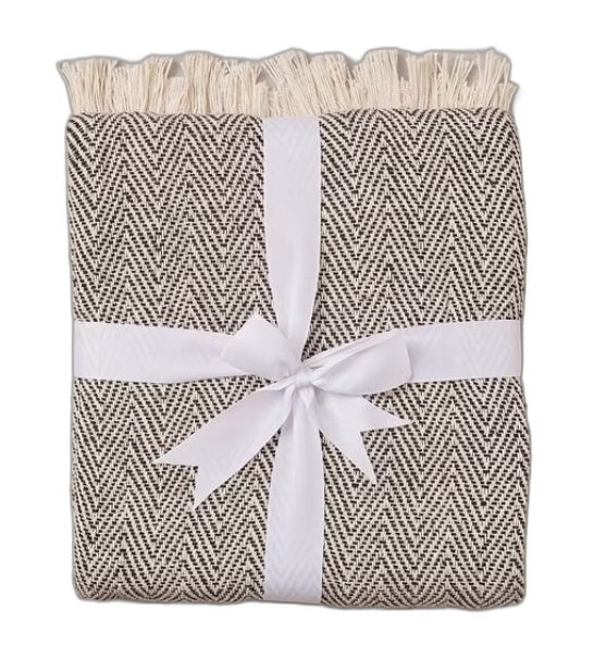 Target Cotton Sawyer Textured Tassled Chevron Throw 127X152Cm NEW