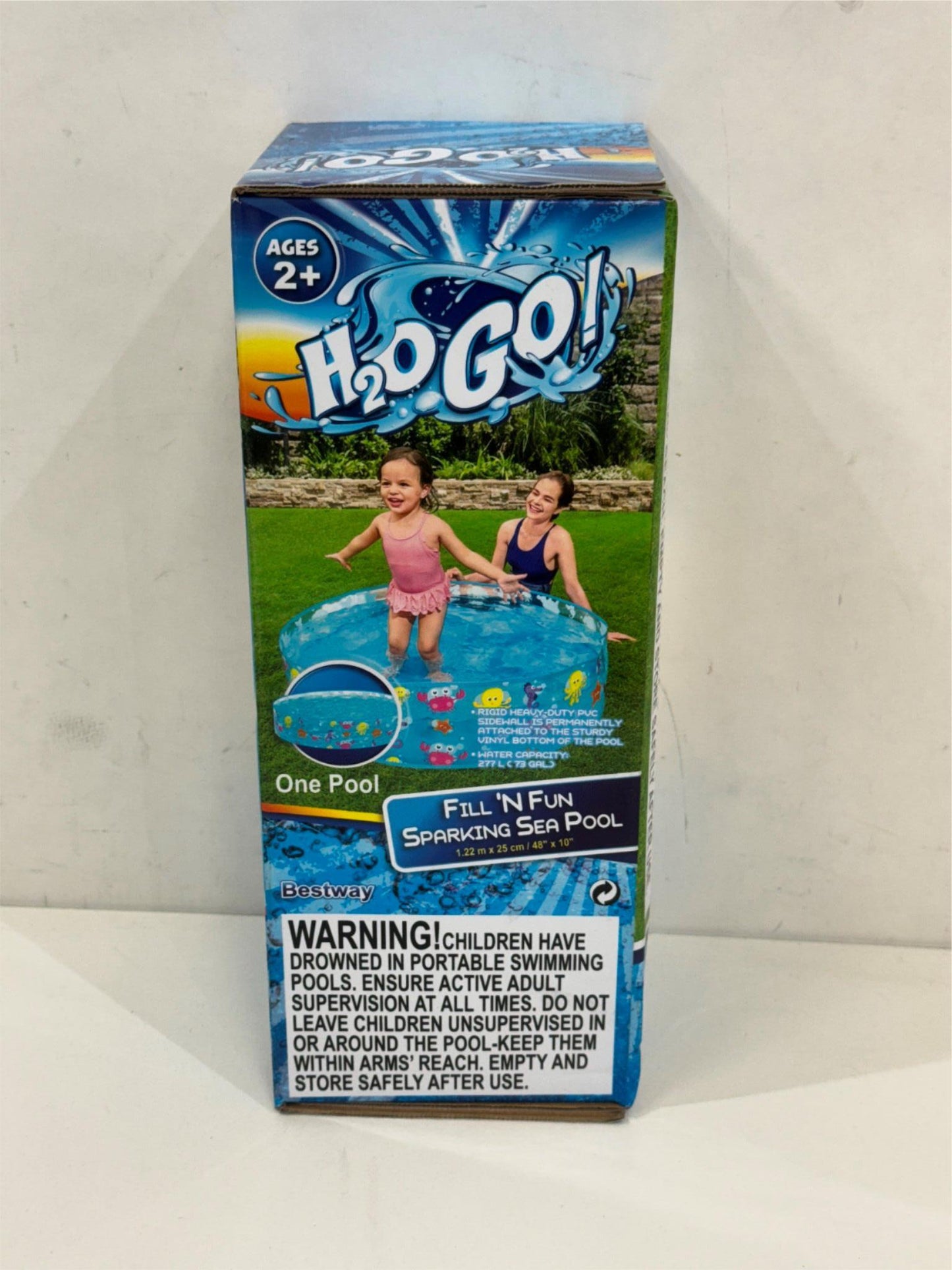 H2Ogo! Bestway Fill 'N Fun Sparkling Sea Pool Ages 2+ 1.22M X 25Cm NEW