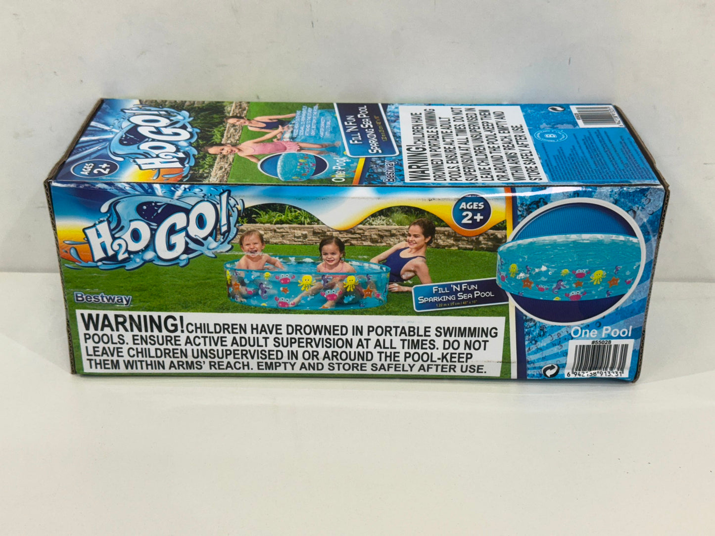 H2Ogo! Bestway Fill 'N Fun Sparkling Sea Pool Ages 2+ 1.22M X 25Cm NEW