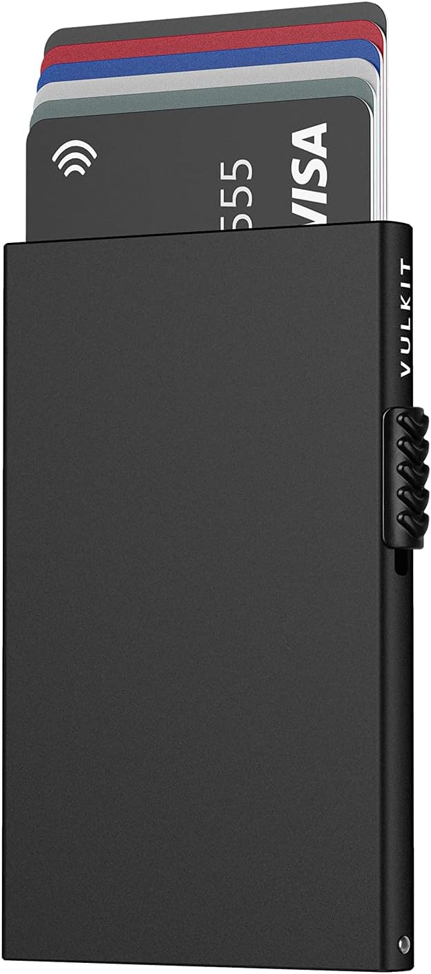 Vulkit Slim Wallet Pop Up 5 Card Holder W/ Cloth Slot Nfc Blocking NEW
