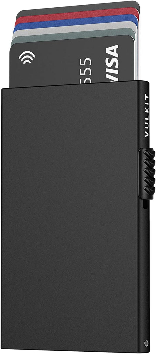 Vulkit Slim Wallet Pop Up 5 Card Holder W/ Cloth Slot Nfc Blocking NEW