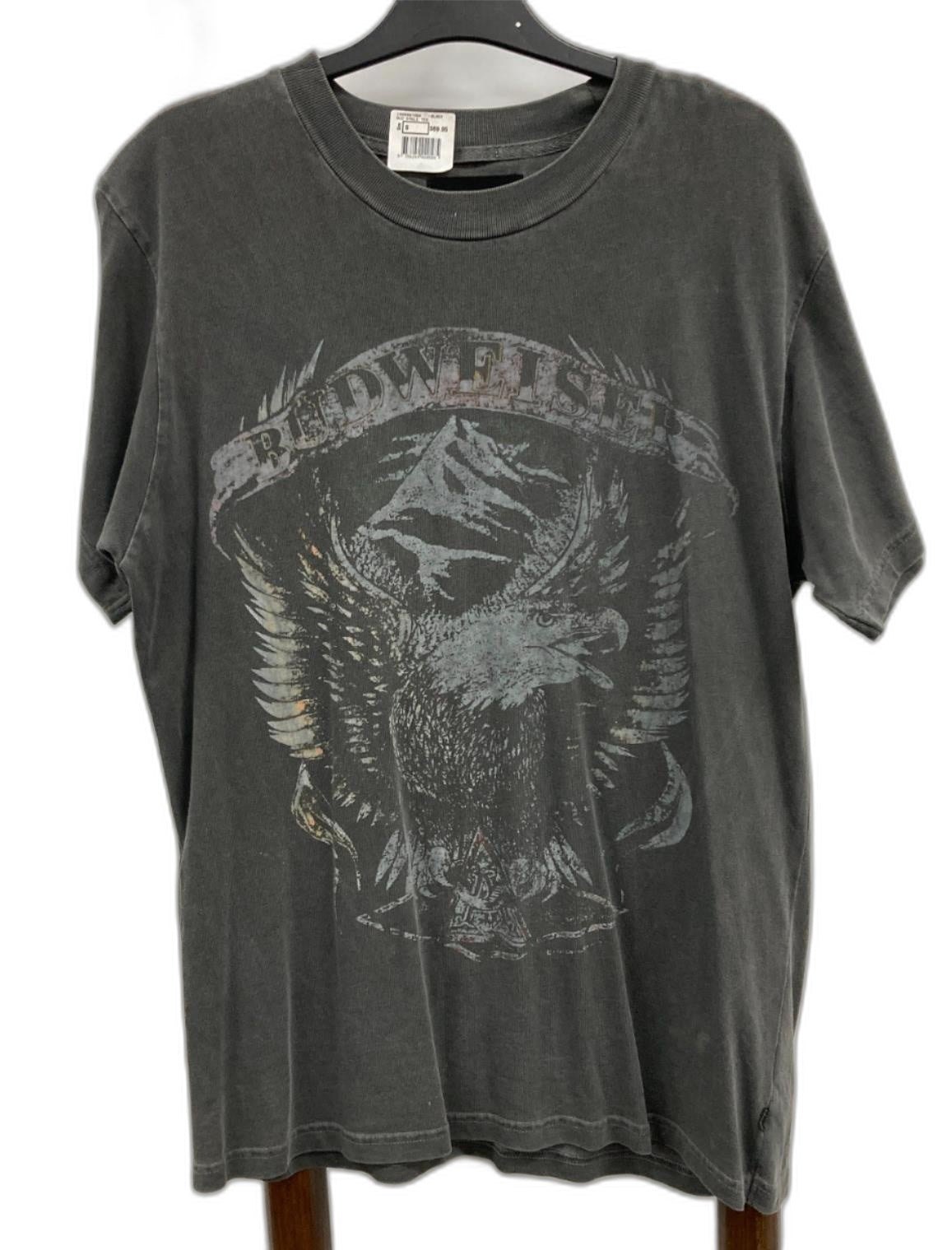 Rollas Faded Bud Eagle Short Sleeve T-Shirt Tee Dk Grey Mens Sz S NEW