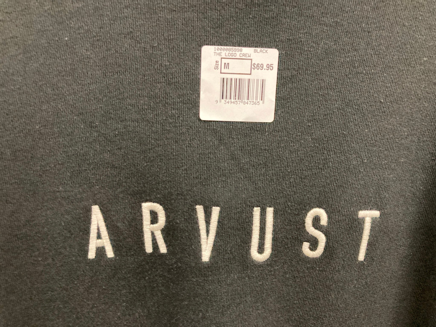 Ex-Display Arvust Logo Crew Sweater Pullover Grey Mens Sz M*Faded NEW