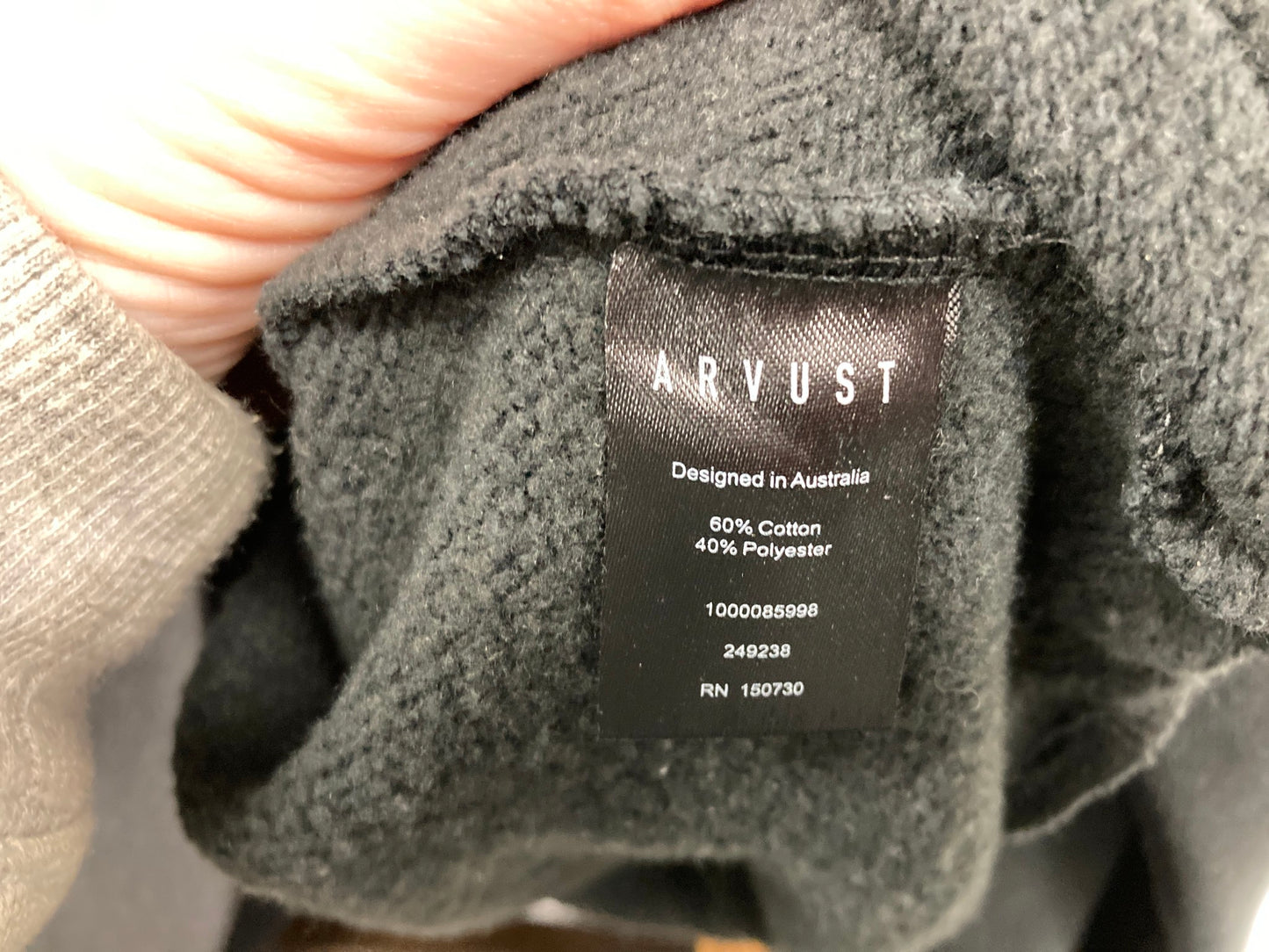 Ex-Display Arvust Logo Crew Sweater Pullover Grey Mens Sz M*Faded NEW