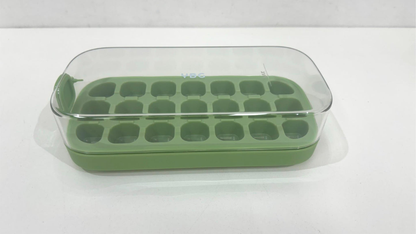 Ybg Press And Release No Touch Easy Release Ice Cube Tray Green NEW