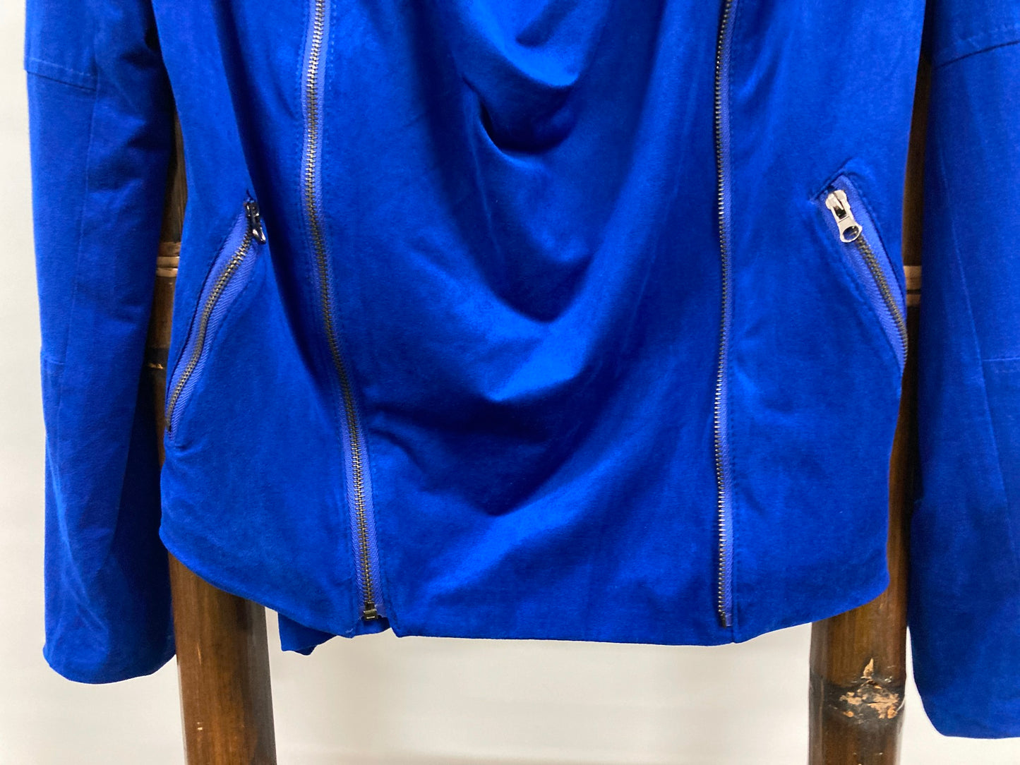 Pilgrim Side Zip Waterfall Style Soft Jacket Cobalt Blue Ladies Sz6