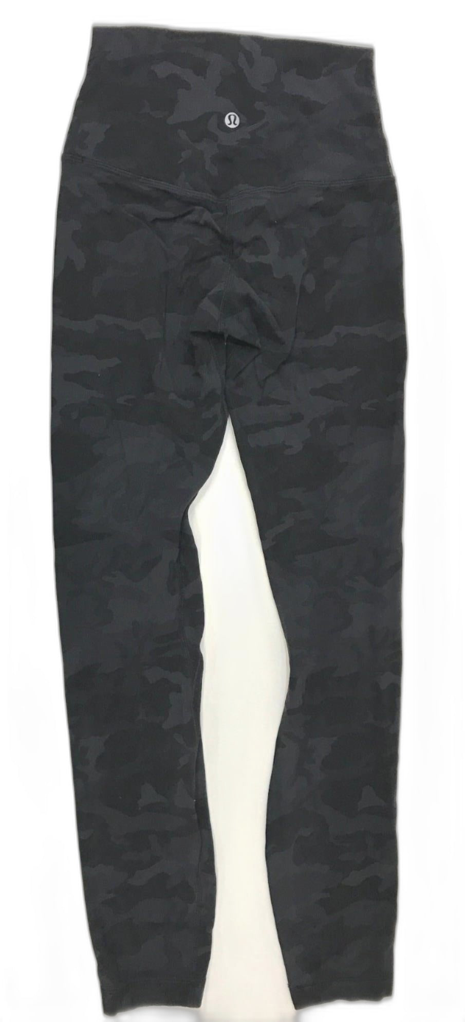 Lululemon Activewear Black Camo High-Rise Soft Leggings Ladies Xxs Size 2