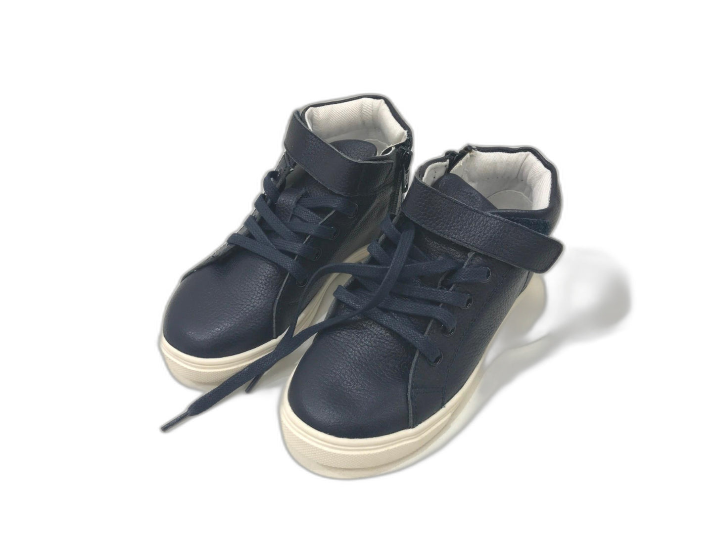 Country Road Leather High Top Sneaker Kids Boys Navy Blue Sz 9