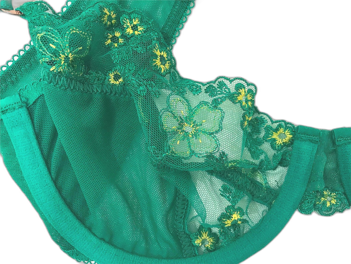 Lounge Harper Intimates Underwire Lace Bra Ladies Emerald Sz 10C NEW