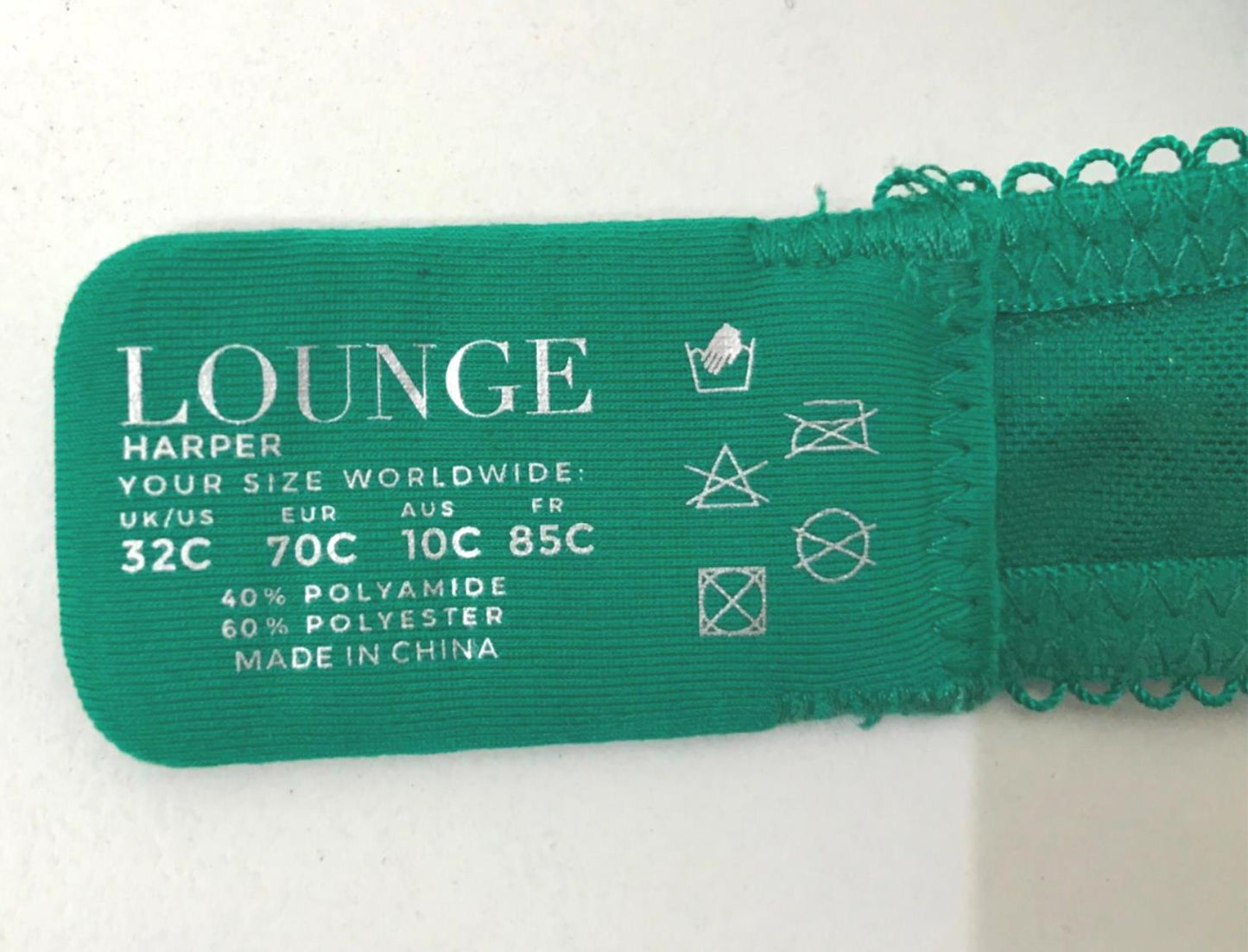 Lounge Harper Intimates Underwire Lace Bra Ladies Emerald Sz 10C NEW