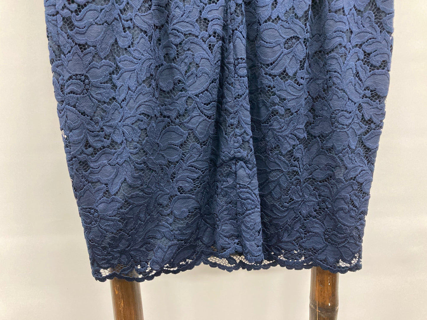 Portmans S/Sleeve Floral Lace Look Navy Dress Ladies Sz 16