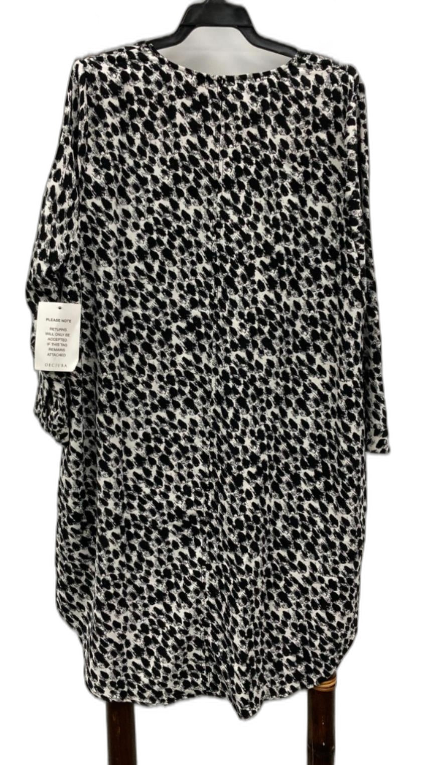 Decjuba Nadia Shift W/ Black On White Spots Dress Ladies Sz 14 NEW