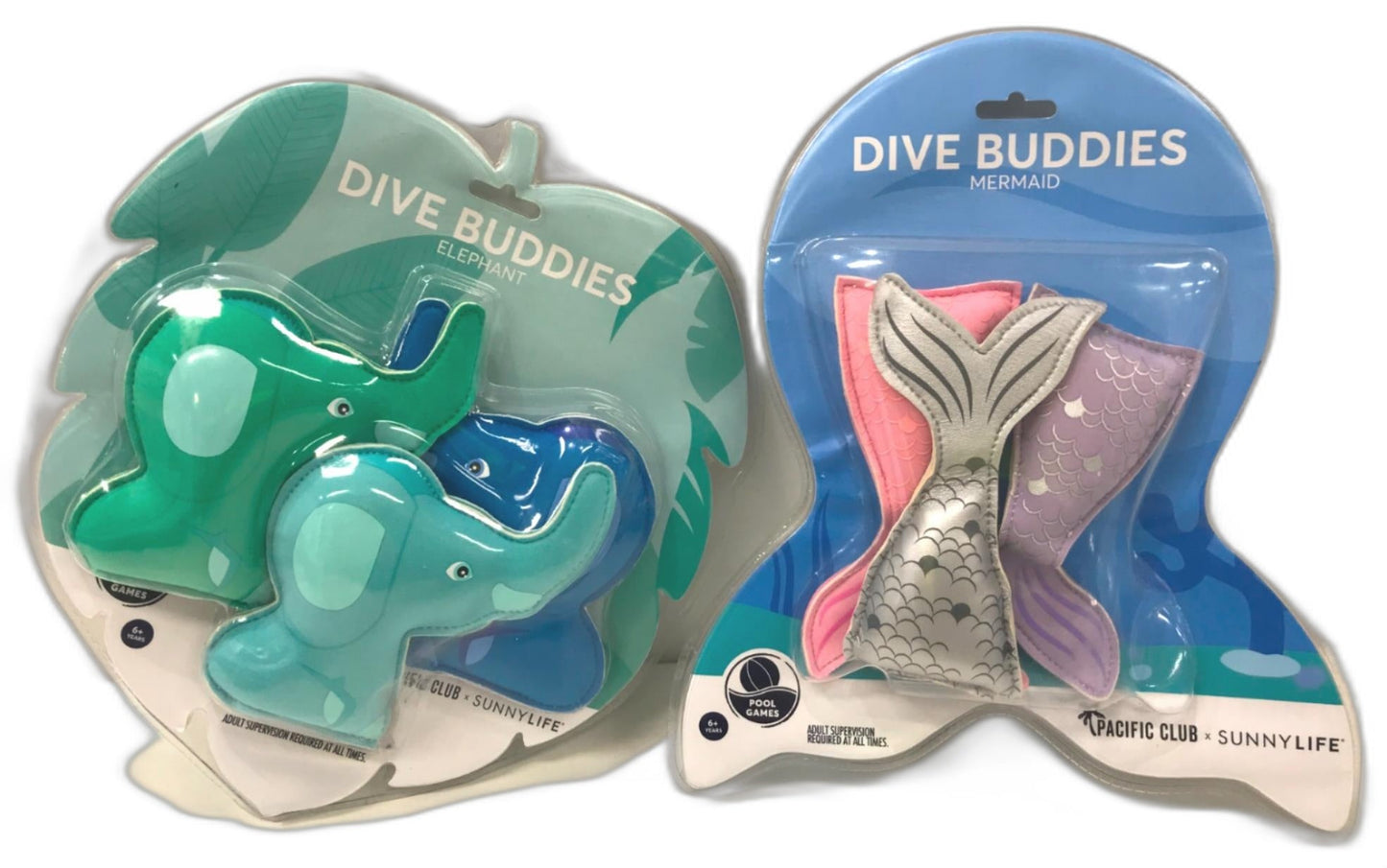 Pacific Club Dive Buddies Mermaid & Elephant Bundle Ages 6+ Years NEW