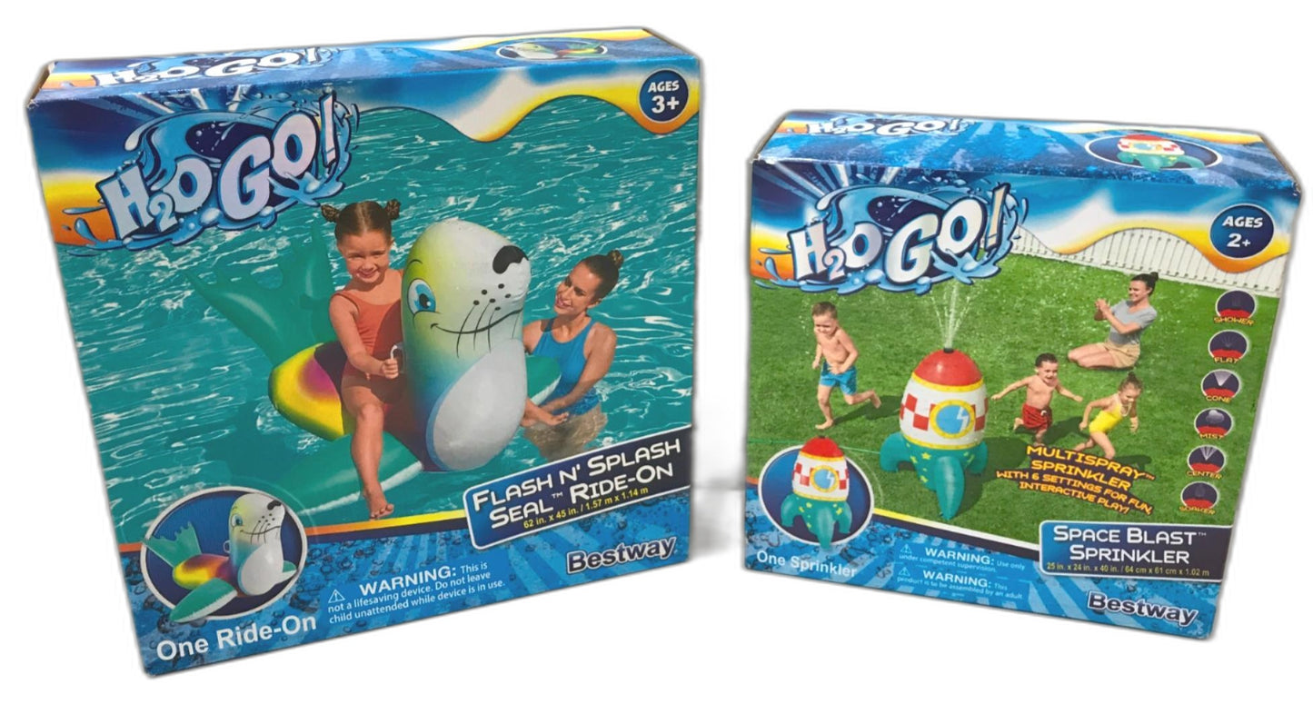 H2Ogo! Space Sprinkler & Seal Ride-On Bundle Ages 2-3+ Years NEW