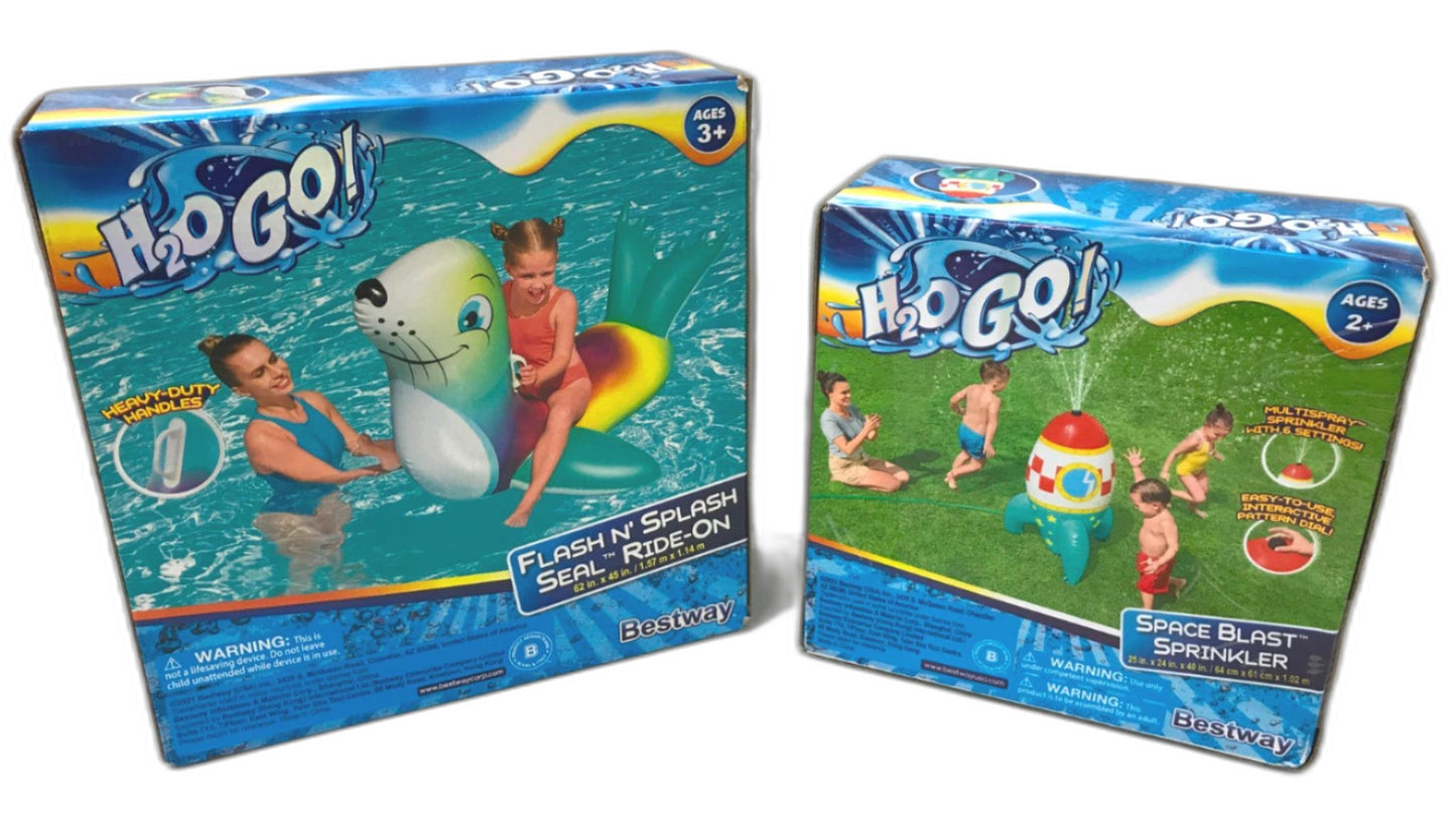 H2Ogo! Space Sprinkler & Seal Ride-On Bundle Ages 2-3+ Years NEW