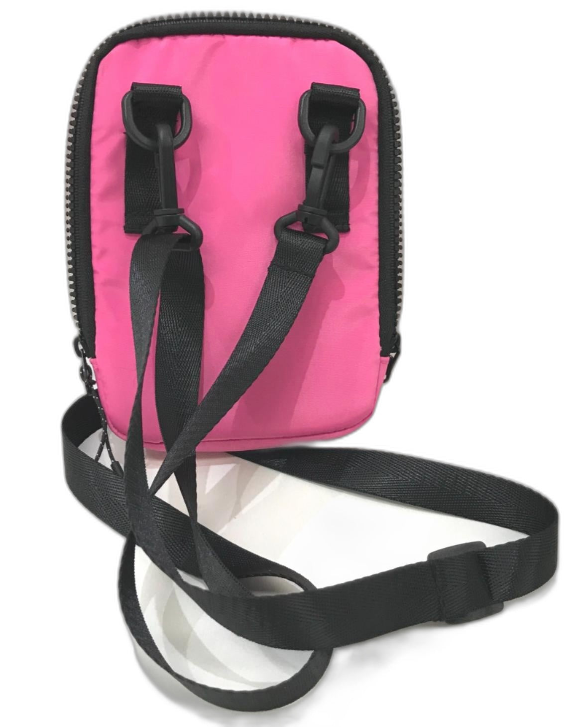 Everlast Simple Zip Thin Crossbody Bag W/ Detachable Strap Hot Pink NEW