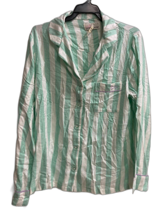 Peter Alexander Button Up Pyjama Top Mint Stripes Ladies Sz S NEW