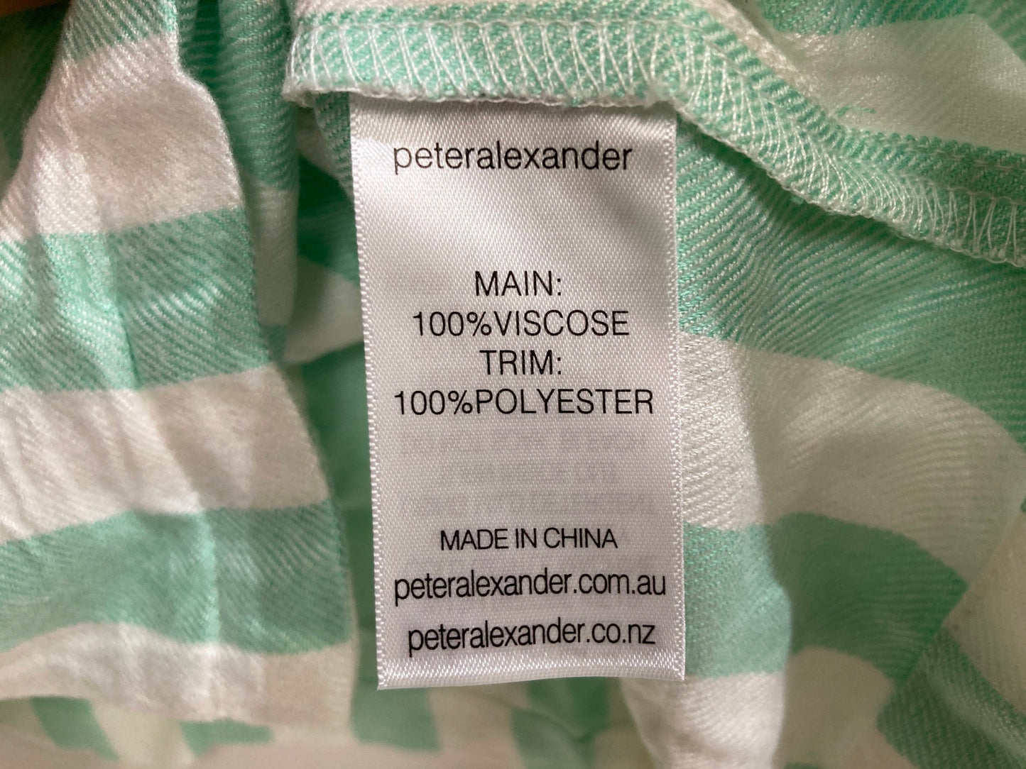 Peter Alexander Button Up Pyjama Top Mint Stripes Ladies Sz S NEW