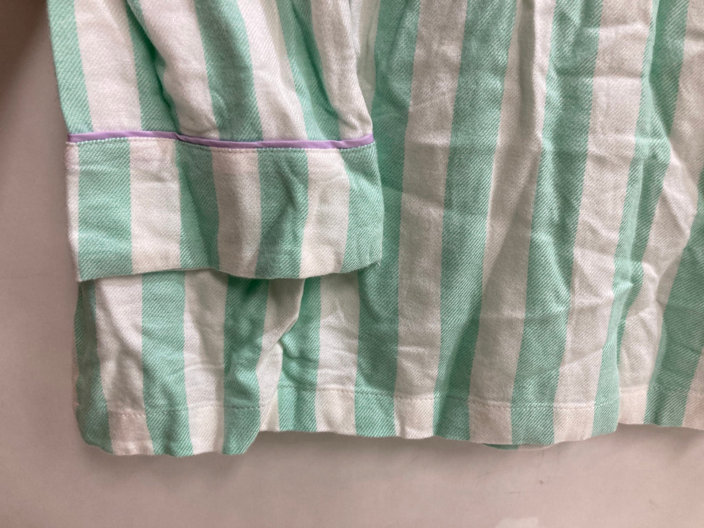 Peter Alexander Button Up Pyjama Top Mint Stripes Ladies Sz S NEW