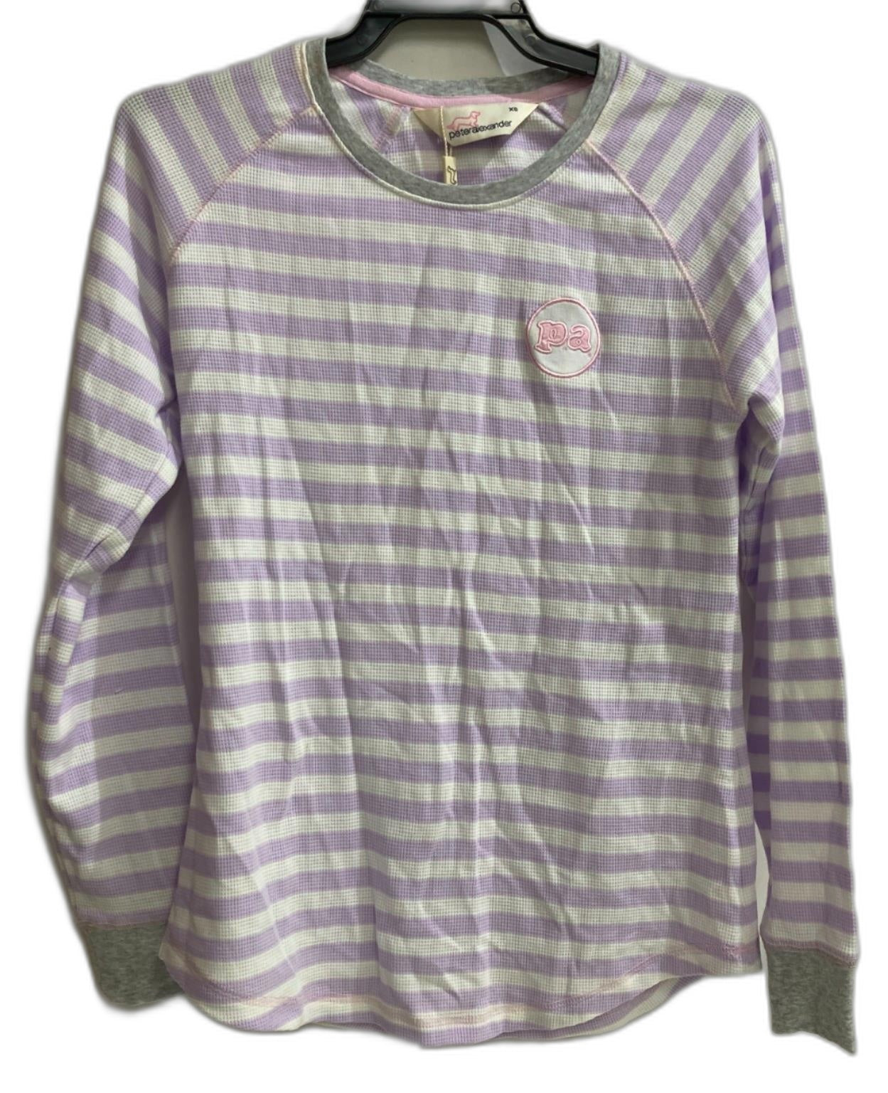 Ex Display Peter Alexander L/Sleeve Pj Top Purple Ladies Sz Xs NEW