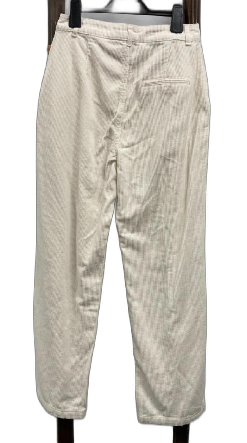 Stussy Claudette Cord White Straight Leg Pants Ladies Sz 6 *Tvshow NEW