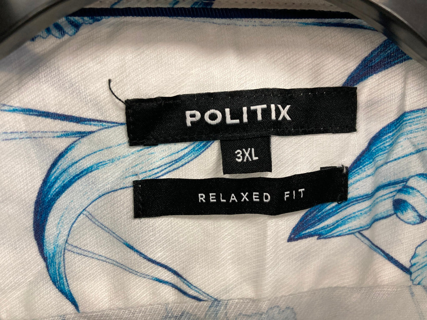 Politix Relaxed Fit Button Up Floral S/Sleeve Shirt White Mens Sz 3Xl NEW