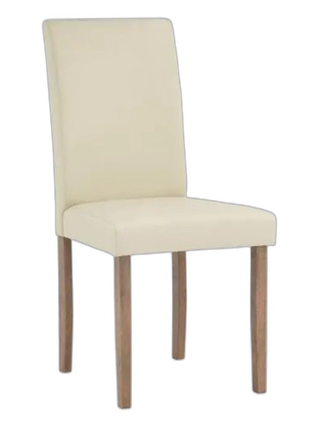 Set Of 2 Zanui Cream Vinyl Karpin Dining Chair 45 X 53 X 92Cm NEW