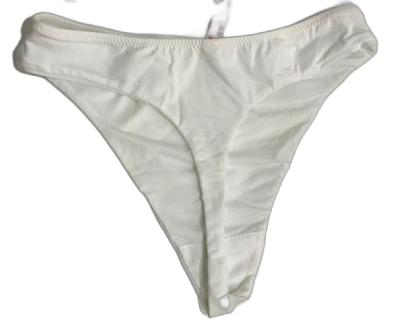 Faber Couture Stretch Thong Opaque Underwear White Ladies Size 16 NEW