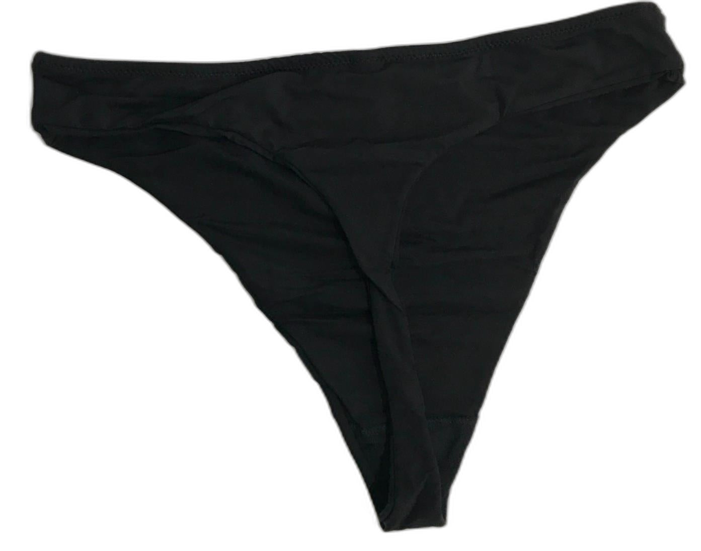 Faber Couture Stretch Thong Opaque Underwear Black Ladies Size 16 NEW