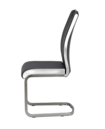 Set Of 2 Vetro Black&White Eco Leather Liam Dining Chair 43X59X100Cm NEW